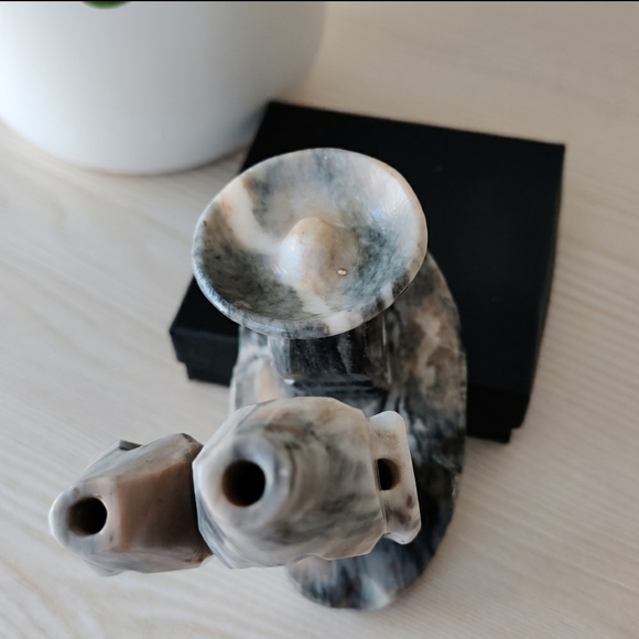 Black Onyx Marble Stone, Man Wearing "Sombrero" Sleeping Next to Cactus - Picture 7 of 11